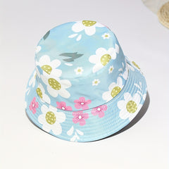 Flower Print Bucket Hat Lightweight Sunscreen Fisherman Cap