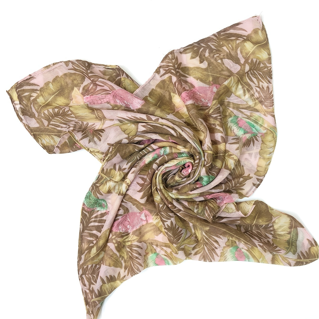 Rainforest Print Scarf Boho Voile Casual Shawl Classic