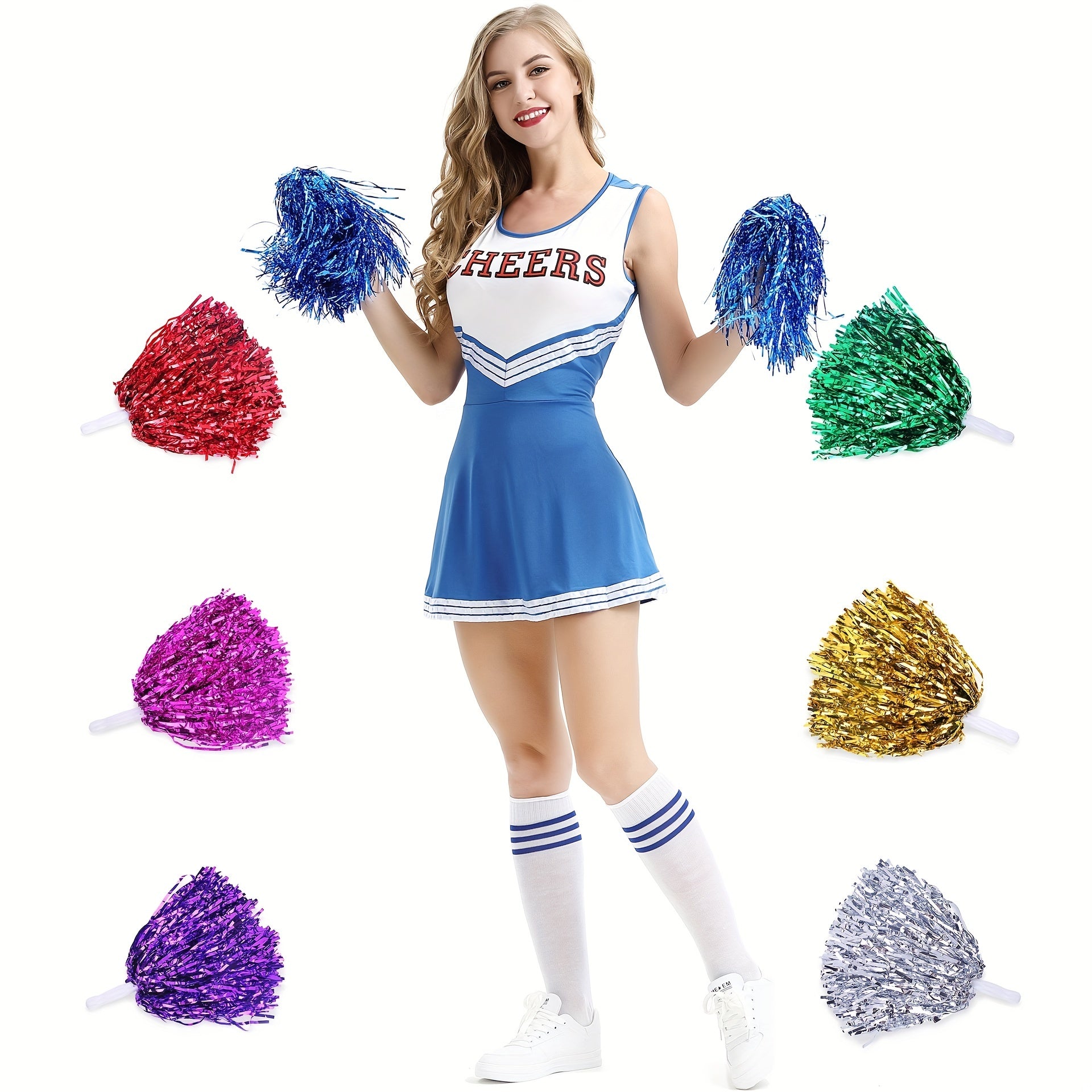 Cheerleader Pom Poms for Parties, Dances, Sports