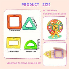 Large Magnetic Building Blocks DIY Toy with Wheels