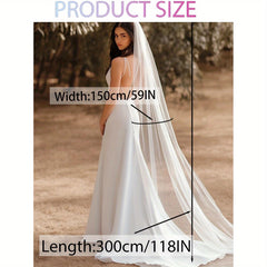 French Bridal Veil Cathedral Length Wedding Veil 299 Blonde