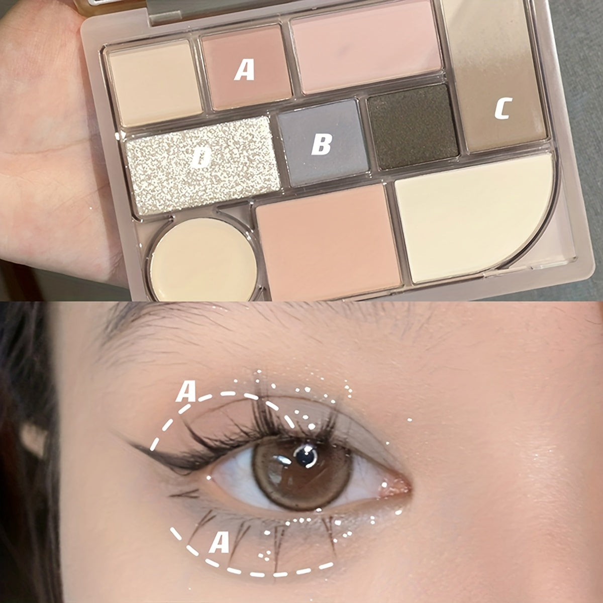 Brightening Eyeshadow Palette High Gloss Powder Blush Contouring Makeup Palette