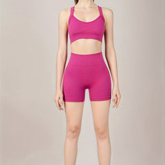 Yoga Sports Bra Shorts Set for Women