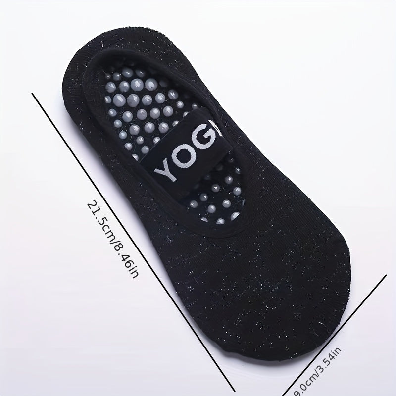 Letter Pattern Backless Yoga Socks with Extra Grips