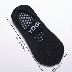 Letter Pattern Backless Yoga Socks with Extra Grips
