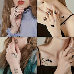 Waterproof Temporary Tattoo Stickers Floral Butterfly Heart Feather & Star