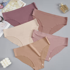 5pcs Seamless Solid Briefs Comfy & Breathable Intimates Panties Women's Lingerie