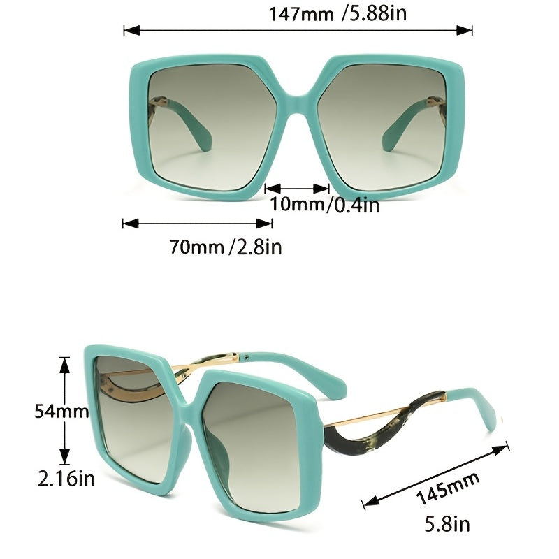 Polygon Frame Metal Temple Sunglasses UV Protection