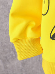 Boy's Gamepad Print Sweatshirt & Pants Set for Spring Fall