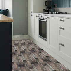 10pcs Grey Wood Peel and Stick Floor Tile - Waterproof - Easy Install - 6 x 35