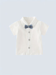 Baby Gentleman Set Stripe Shirt & Short & Hat Outfit