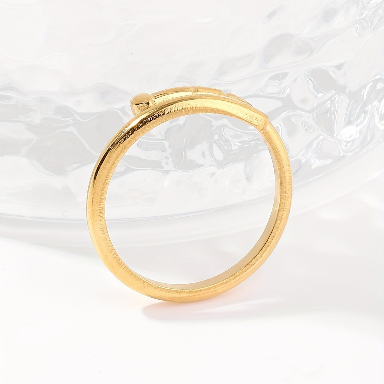 Iron Nail Stainless Steel Open Ring Men Women