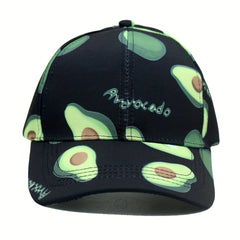 Adjustable Avocado Pattern Sunshade Baseball Cap for Sport