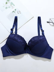 Lace Push Up Bra Comfy & Breathable Bow Tie Intimates Bra