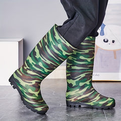 Men's Camo Rain Boots Non-slip Waterproof Outdoor Fishing Shoes