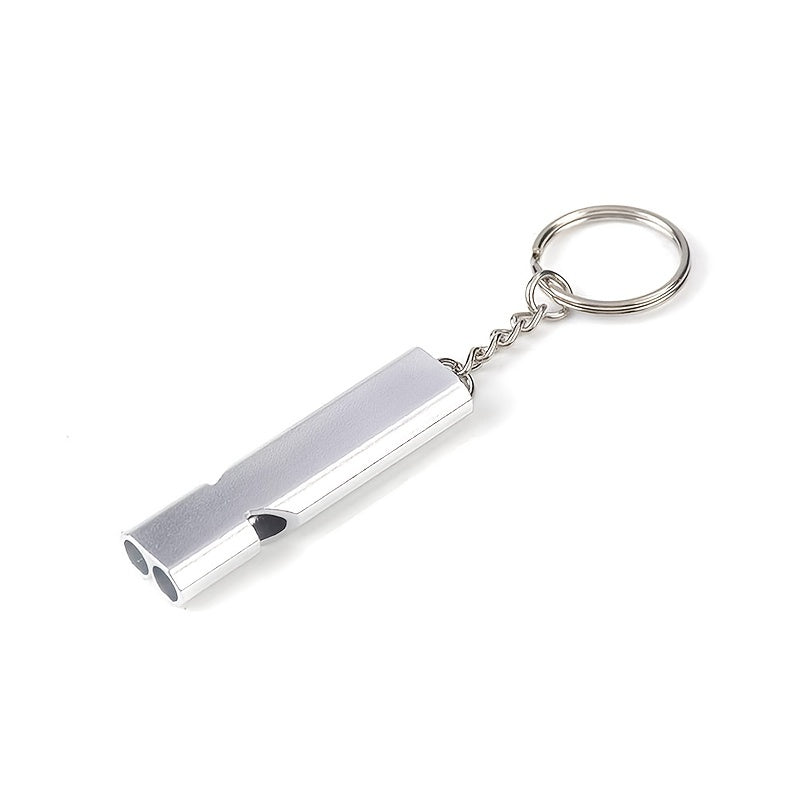 Aluminum Double Frequency Emergency Whistle with Keychain