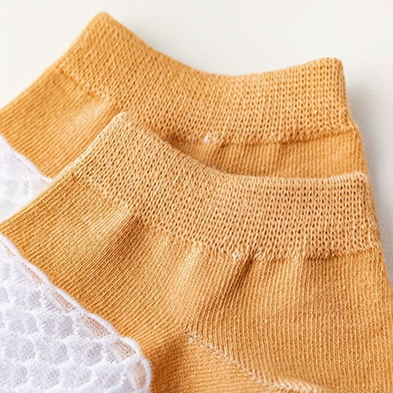 Girls Non-slip Invisible Heeled Socks Breathable Mesh Low Cut Ankle