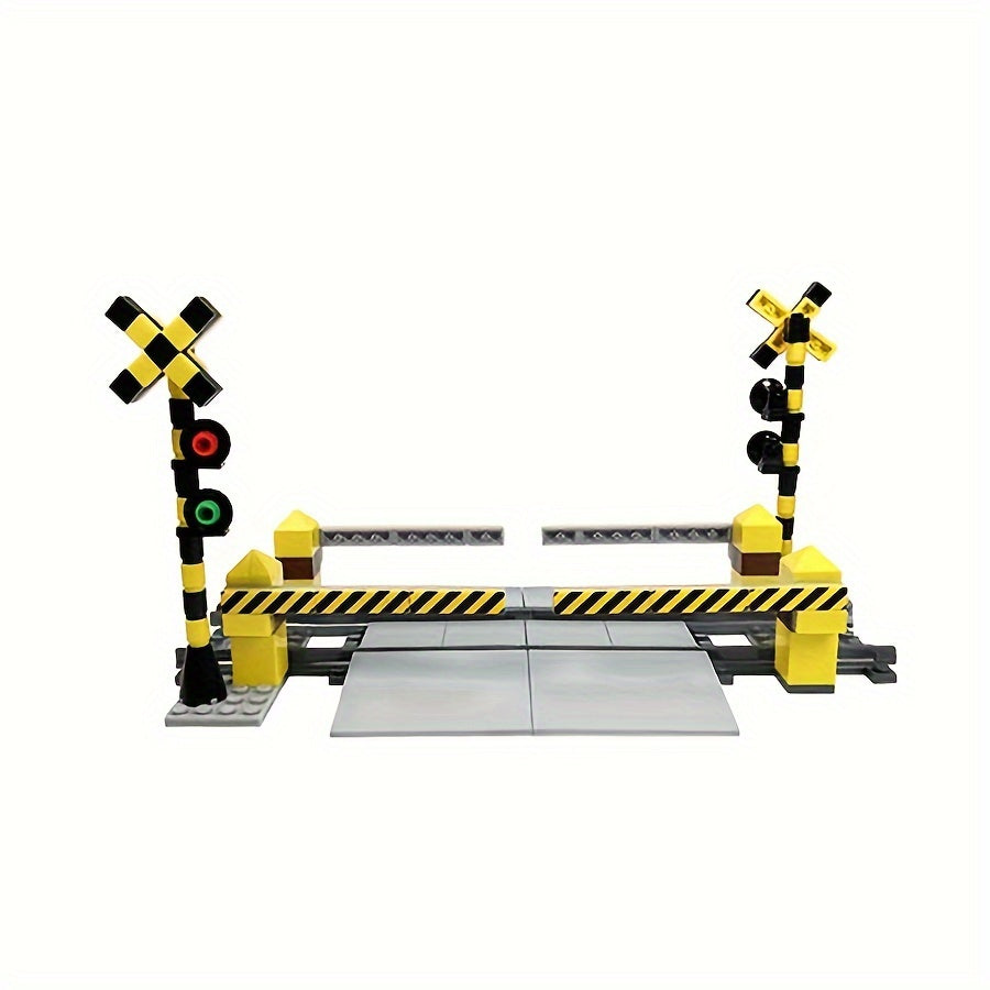 City Train Track Building Blocks Set with Signal Lights