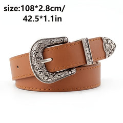 Retro Wide Waist Belt with Tassel Buckle for Men