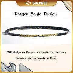 Dragon Pattern Carbon Fiber Badminton Racket 10 89 12 7KG Tens
