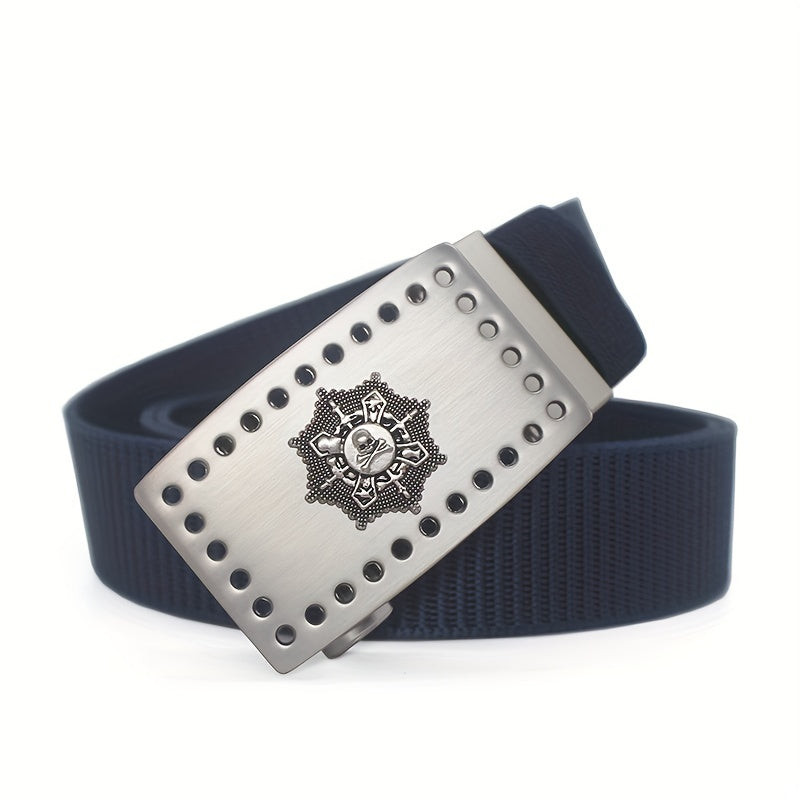 Men's Casual Canvas Nylon Belt with Smooth Buckle