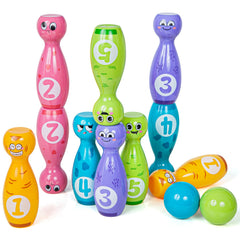 Kids Bowling Toy Set with Cartoon Fun Expressions