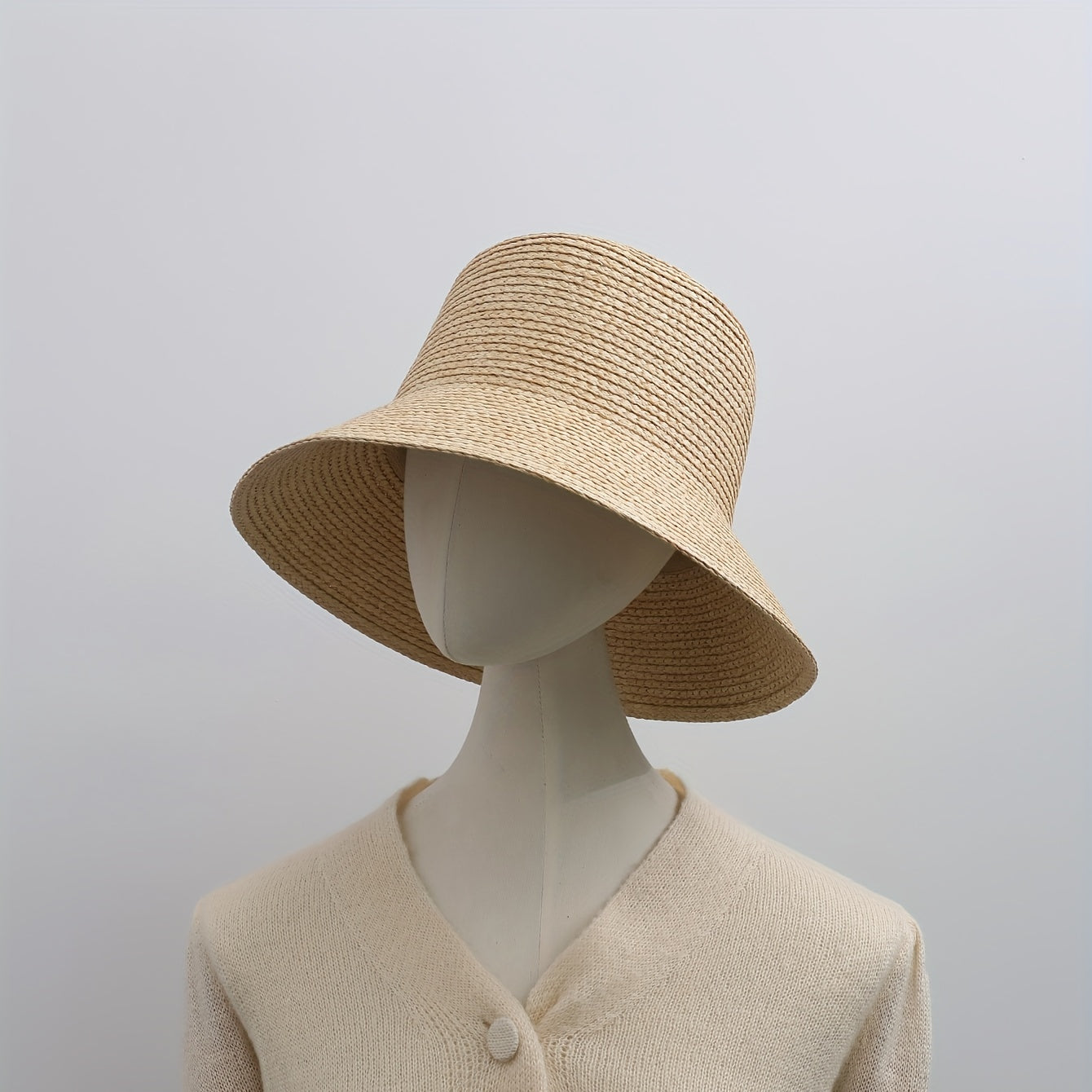 Brown Sun Hat Straw Bucket Cap Beach Hat Women