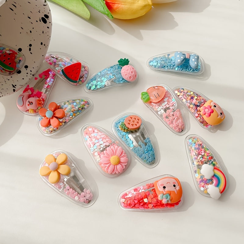 5pcs Sequin Transparent Hair Clips For Girls Hair Accessories