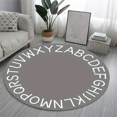 Soft Round Carpet English Letter Pattern Floor Mat