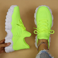 Women's Mesh Running Shoes Breathable Sneakers Lace Up Comfortable Sports