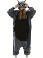 Halloween One Piece Pajama Funny Hooded Jumpsuit