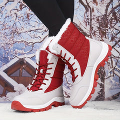 Red Plush Lined Thermal Snow Boots Soft Winter Shoes