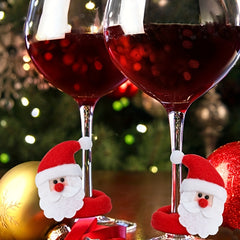 Christmas Wine Glass Hug Santa Claus Snowman Reindeer Window Decoration