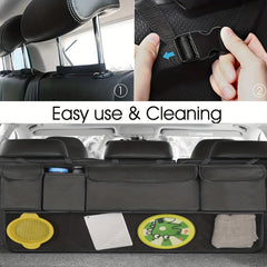 8-Pocket Car Trunk Organizer with Adjustable Straps