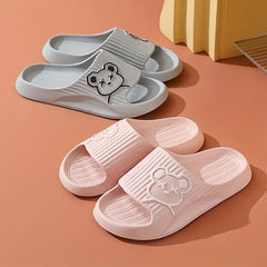 Women's Bear Pillow Slides Open Toe Non Slip Shoes