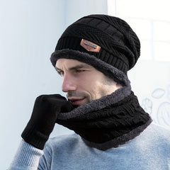 Winter Beanie Hat Gloves & Scarf Set for Men