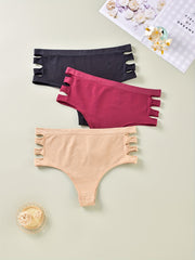 3 Pack Plus Size Panties Set Solid Seamless High Rise