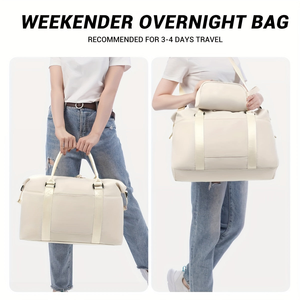 Portable Sports Travel Bag With Small Wash Bag Large Capacity Handbag