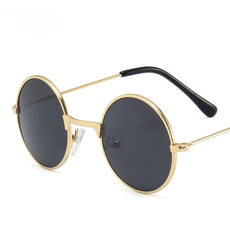 Boys Vintage Round Frame Sunglasses Lightweight Metal Sunglasses