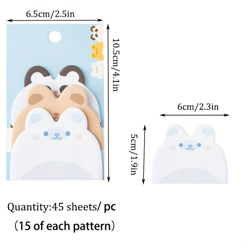 180 Sheets Cartoon Animal Sticky Notes for Home Office School Supplies