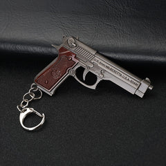 Pistol Shaped Keychain Metal P92 R45 R1895 Model Key Ring Pendant