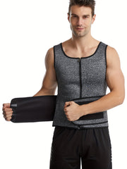 Men's Sauna Vest Compression Back Support Workout Gym Waist