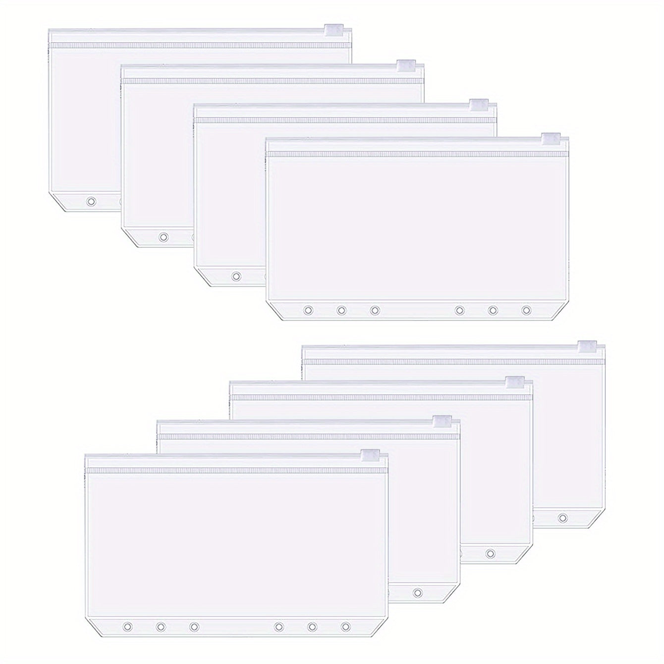 A6 Zipper Bag Set, 8x6, 6x6 & 12x6 hole, Binder Organizer