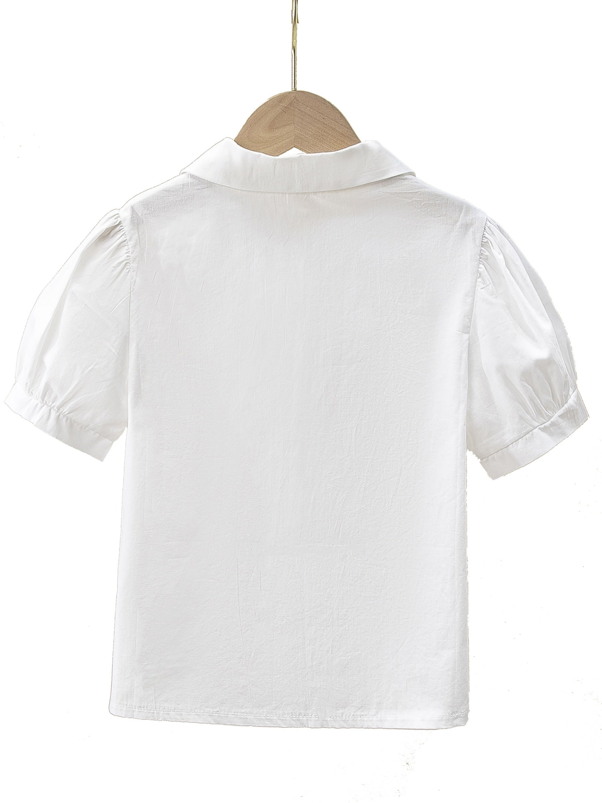 Girls Preppy Round Collar Shirt School Uniform Top
