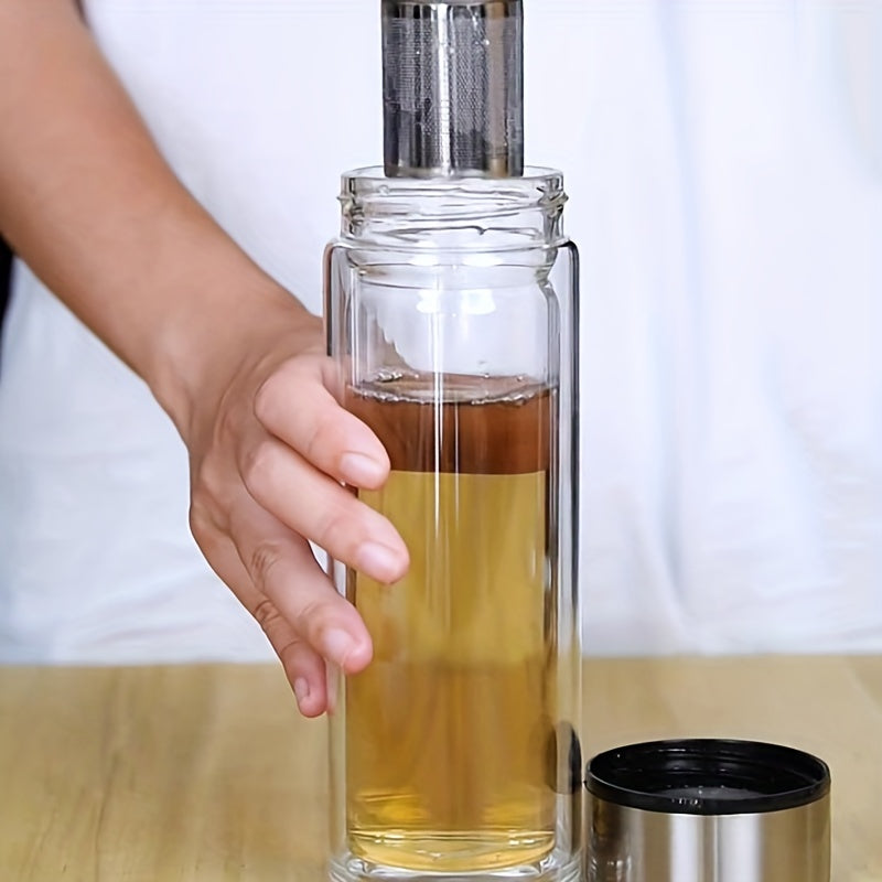 11 8oz 350ml Glass Bottle with Filter - Leakproof Tea Cup for Outdoor