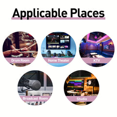 24pcs Pyramid Sound Absorbing Cotton Purple High Density Fireproof Material
