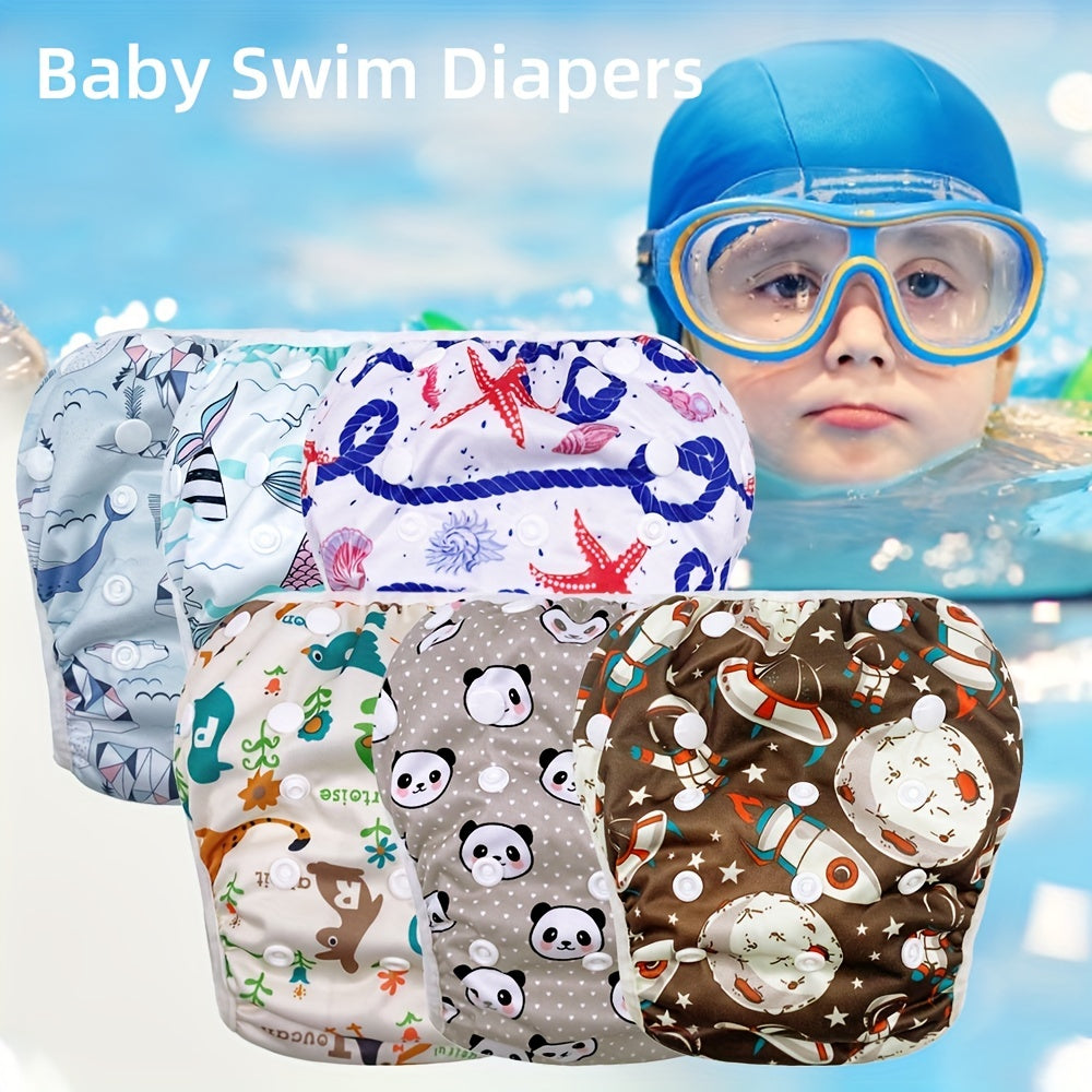 Adjustable Reusable Swim Diaper for Baby 0-3 Years Boys Girls Washable Swimpant