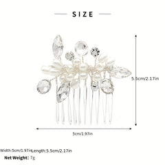 Faux Pearl Rhinestone Hair Comb Head Jewelry Hair Accessories for Girls Women