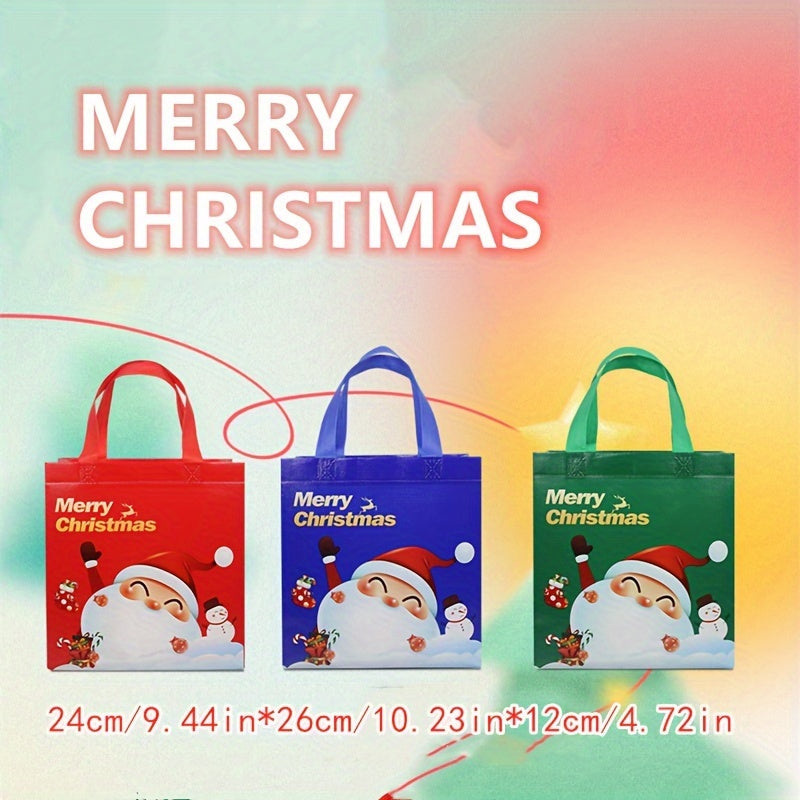 Christmas Tote Bag Santa Claus Pattern Waterproof Handbag