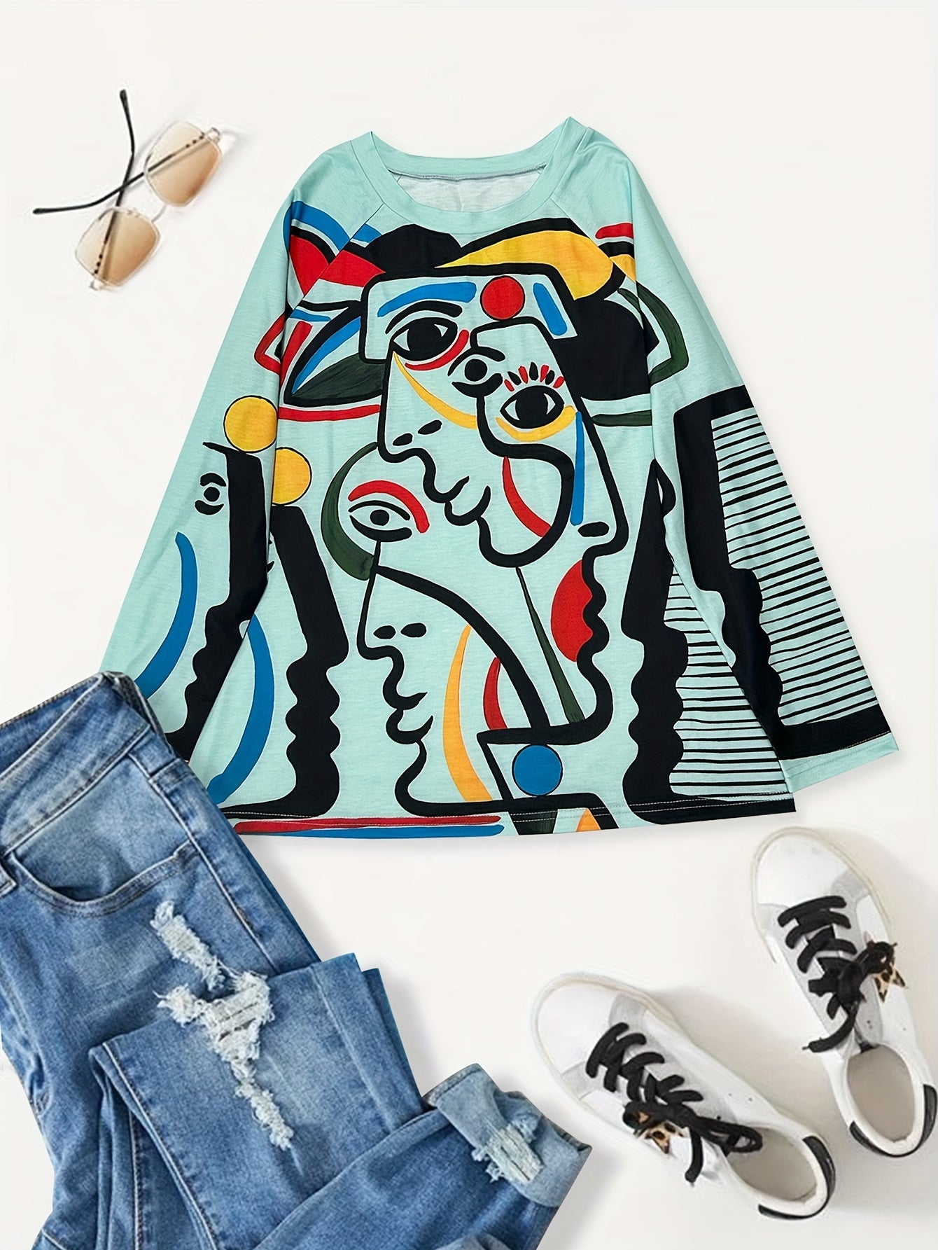 Abstract Graffiti Print Pullover Sweatshirt